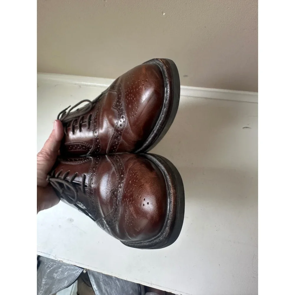 Mephisto Oxford Mens 10 Wingtip Brogue Brown Leather Goodyear Welted Portugal